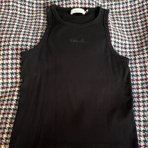 Coach Sleek Black Sleeveless Top